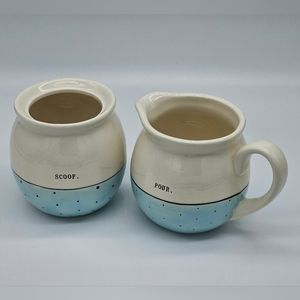 Rae Dunn Artisan Collection by Magenta Pour and Scoop Blue Creamer&Sugar